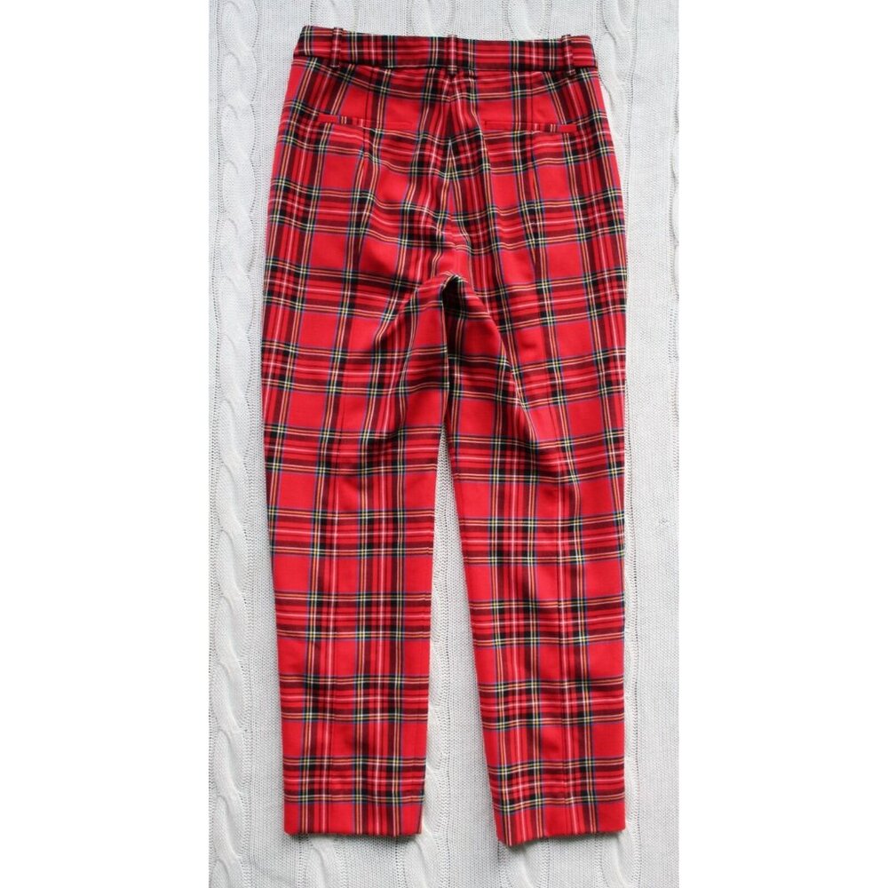 J. CREW High Rise Cameron Stewart Tartan Christmas Slim Wool Blend Pants, Size 2 - Picture 4 of 9